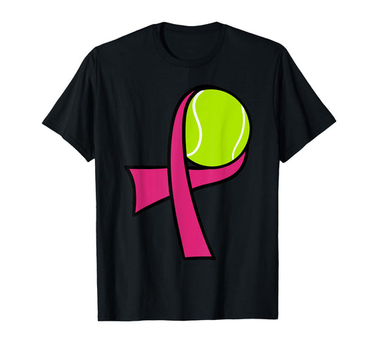 Breast Cancer Tennis Ball Pink Ribbon Mammogram Sport Smash T-Shirt