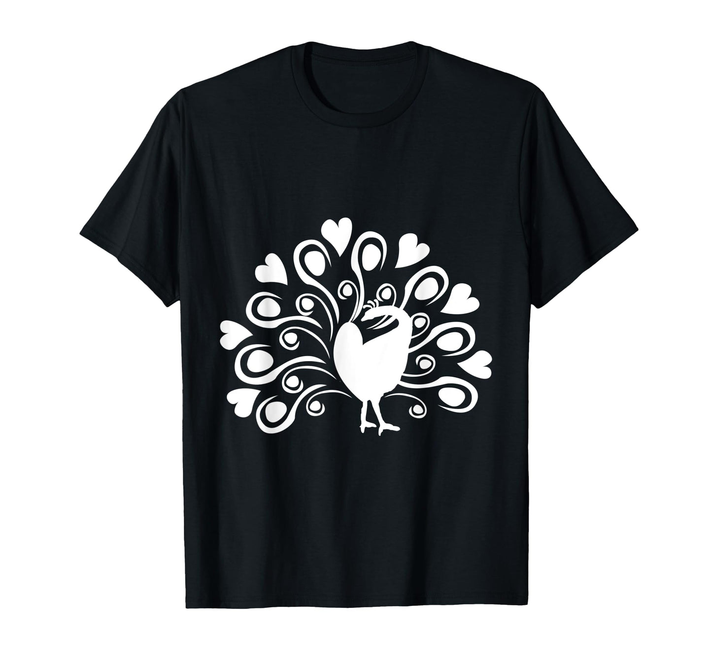 Peacock Butterfly With Heart Plumage Bird Lover Bird T-Shirt