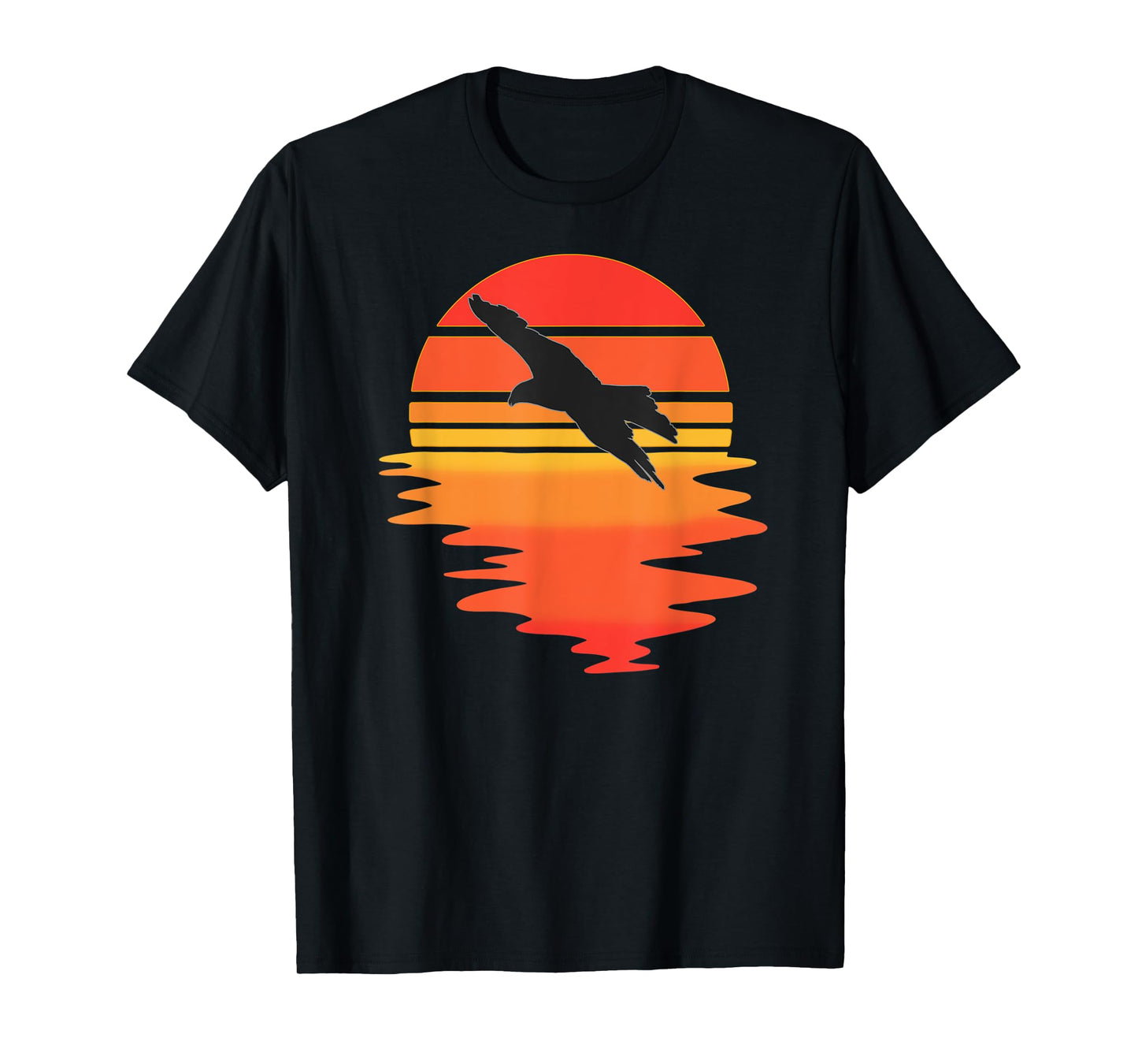 Retro Eagle - Cool Water Sunset large Bird Lovers T-Shirt