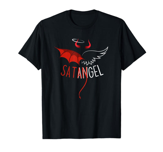 Half Angel Half Devil Tee Gothic Emo Aesthetic Graphic T-Shirt