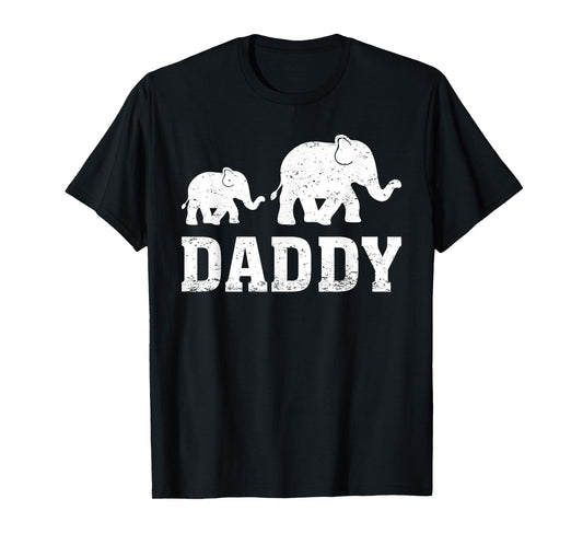 Elephant Animal Lover Daddy Elephant Father's Day T-Shirt