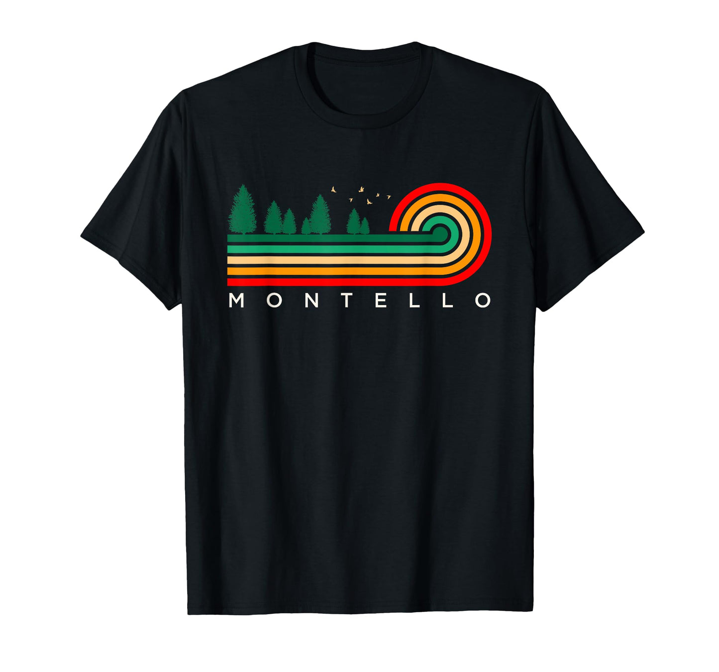 Evergreen Vintage Stripes Montello, Wisconsin T-Shirt