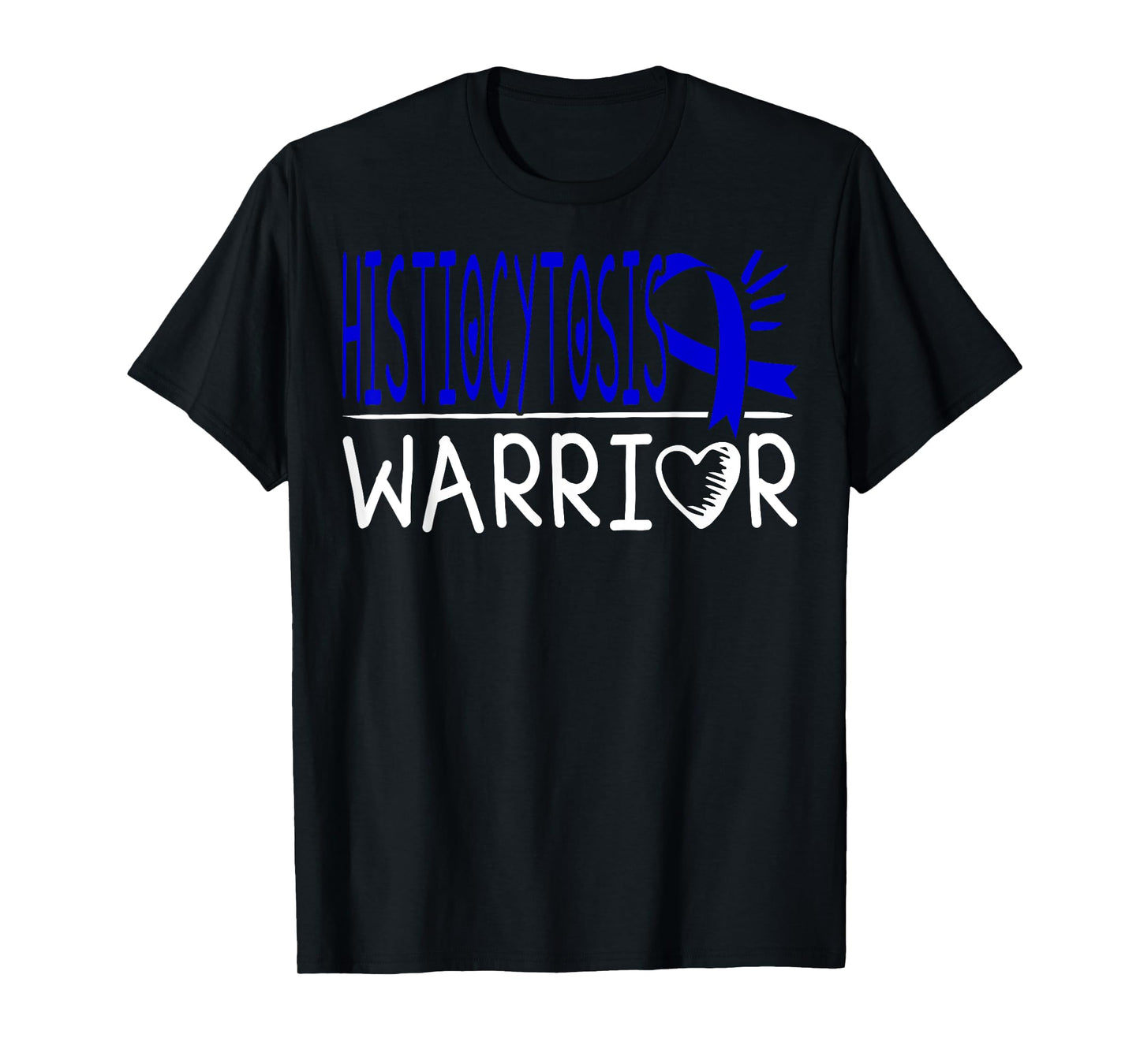 Dark Blue Awareness Ribbon Langerhans Cell Histiocytosis Tee T-Shirt