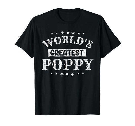 Worlds Greatest Poppy Fathers Day Grandpa Men T-Shirt