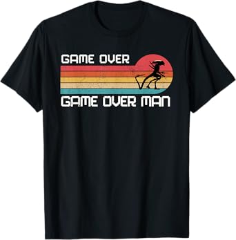 Novawarez Alien Game Over Man Unisex-Adults T-Shirt Black Small Alien-Themed Halloween T-Shirt