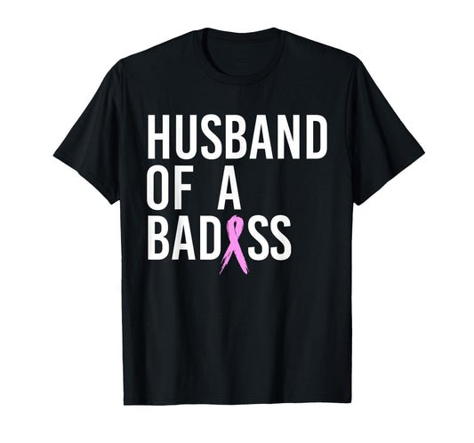 Funny Breast Cancer Husband Design To Support Wife T-Shirt