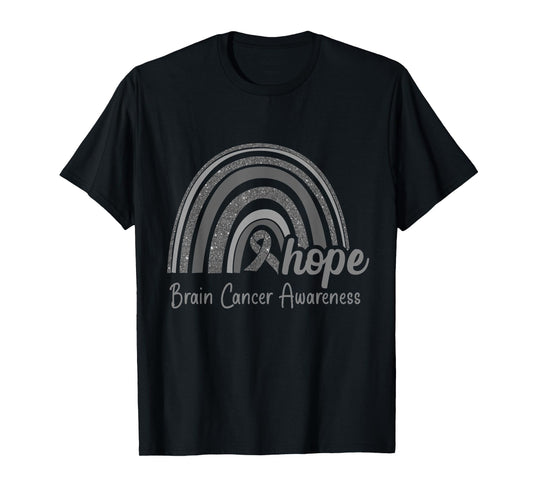 Brain Cancer Awareness Hope Rainbow T-Shirt