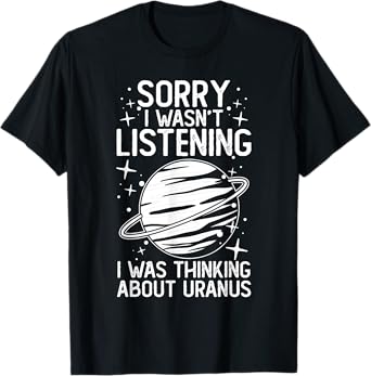 Uranus Planet Ring Solar System Gas Atmosphere Space T-Shirt