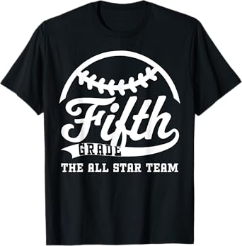 Fifth Grade All Star Team Back To School Baseball Kids Boys T-Shirt