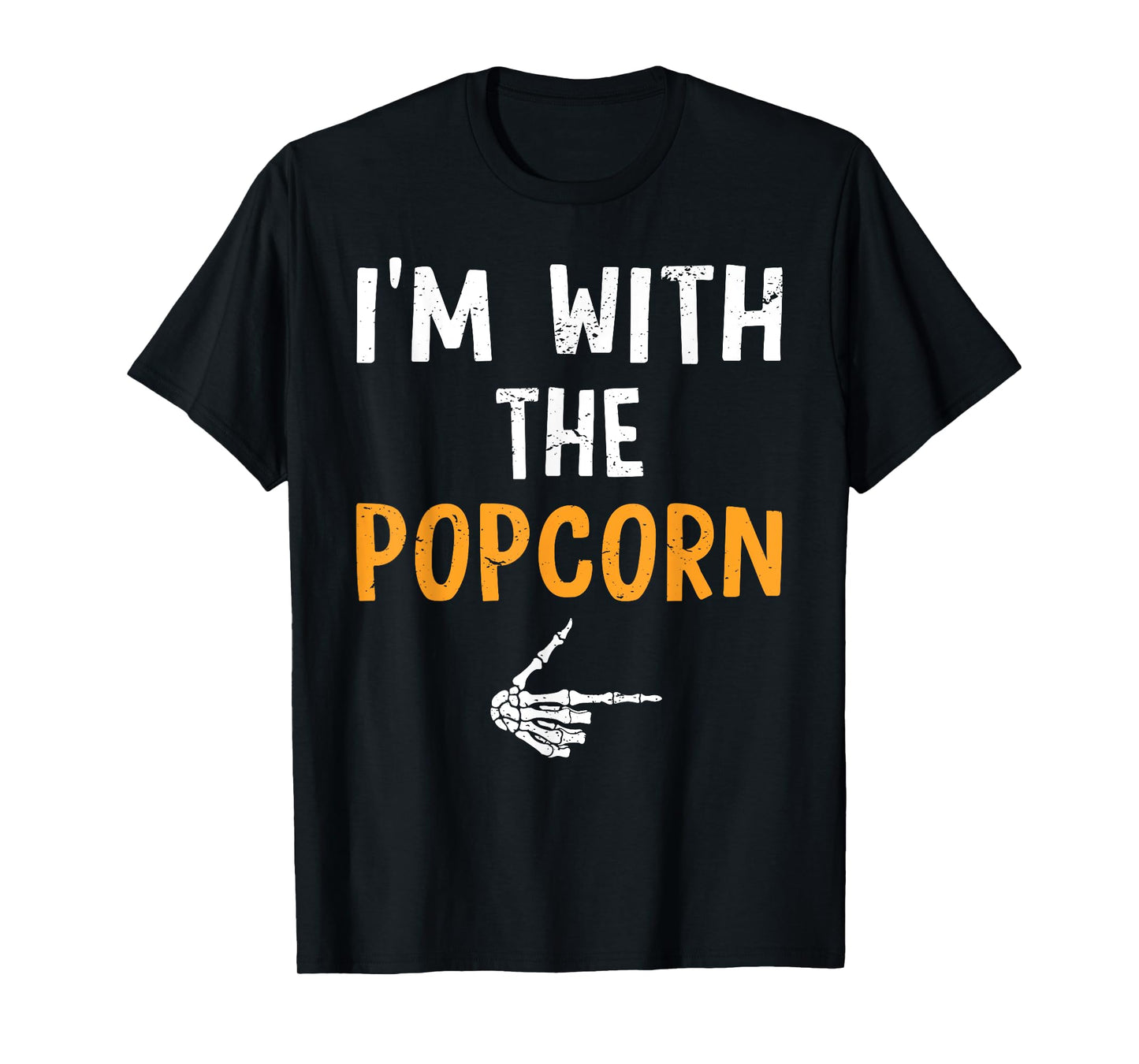 I'm with The Popcorn Costume Halloween Matching Couple T-Shirt