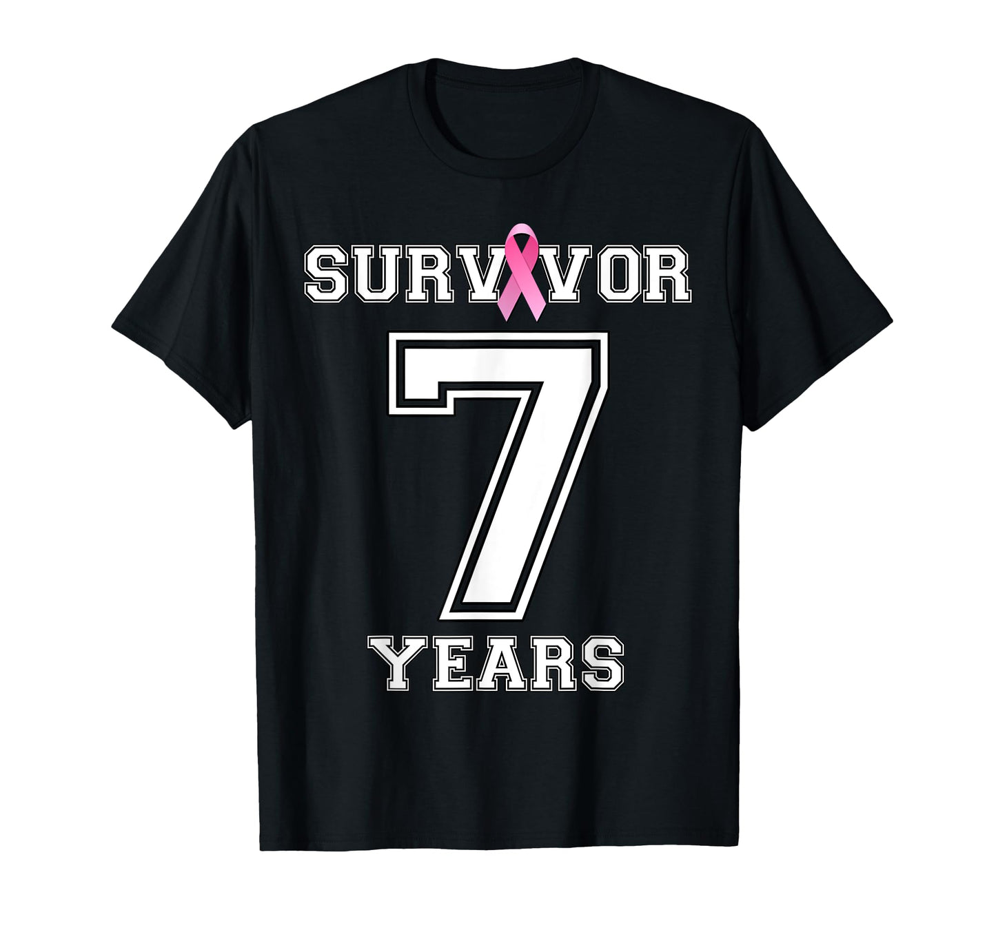 7 Years Breast Cancer Survivor Gifts For Women Pink Ribbon T-Shirt