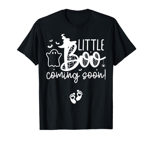 Halloween Pregnancy Announcement Little Boo Coming Soon T-Shirt