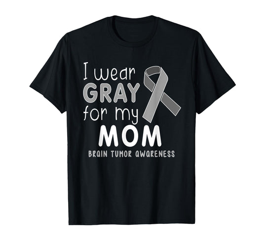 Child Youth I Wear Gray for My Mom, Brain Tumor Awareness T-Shirt