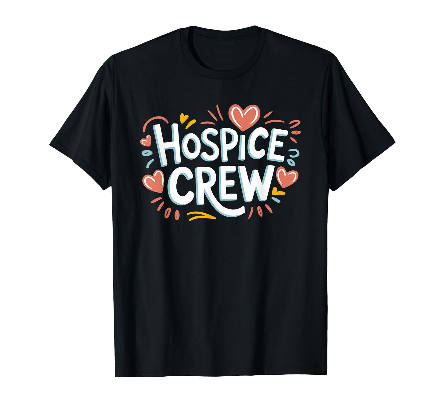 HN Nursing Accessories Hospice Nurse Squad Hospice Crew Nurse Shirt, Black, Small, Unisex-Adults, Short Sleeve, T-Shirt