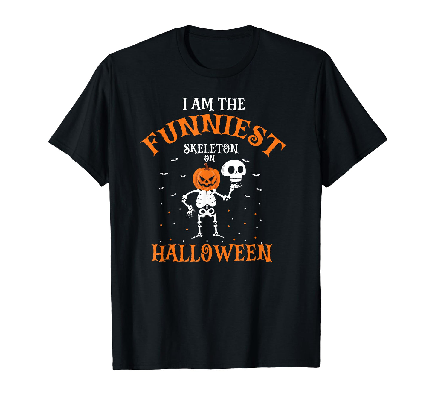 Funniest Skeleton Pumpkin Head Halloween Humor Scene T-Shirt