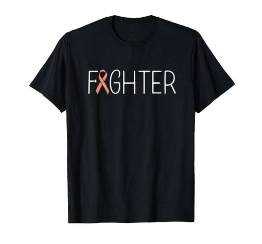 Endometrial Cancer Fighter Peach Uterine Cancer Awareness T-Shirt