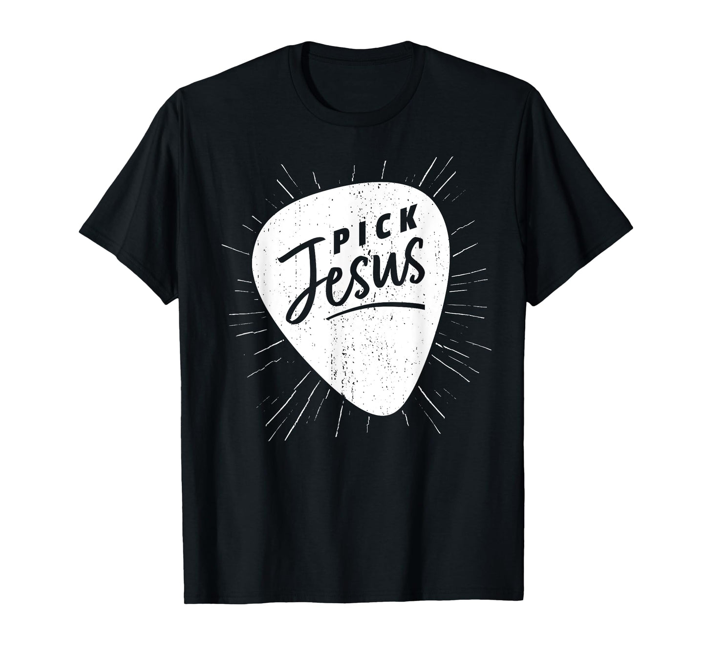Christian Guitarist Pick Jesus Guitar Player Church Guitar T-Shirt