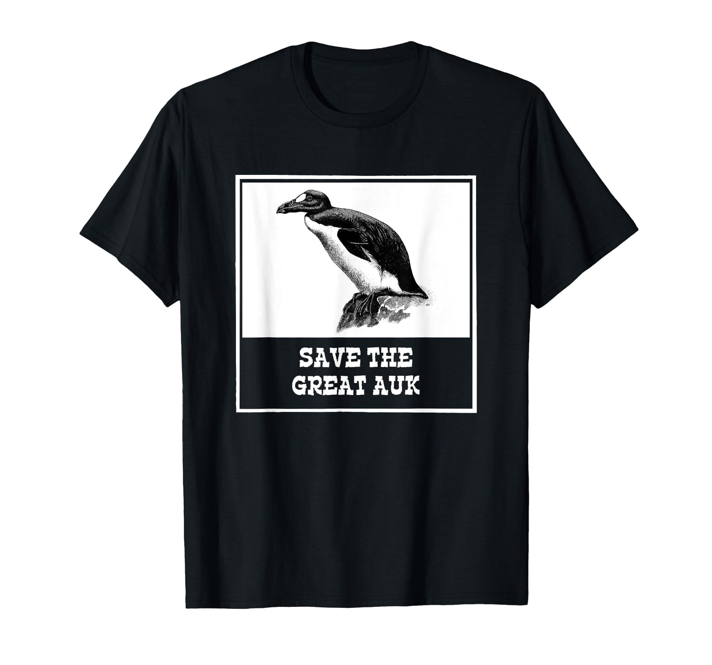 Save The-Great Auk Funny Extinct Animal Weird Bird T-Shirt