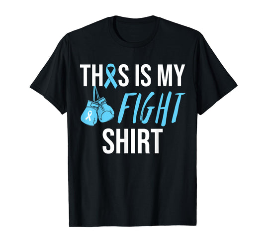 Fight Prostate Cancer Awareness Light Blue Ribbon Survivor T-Shirt