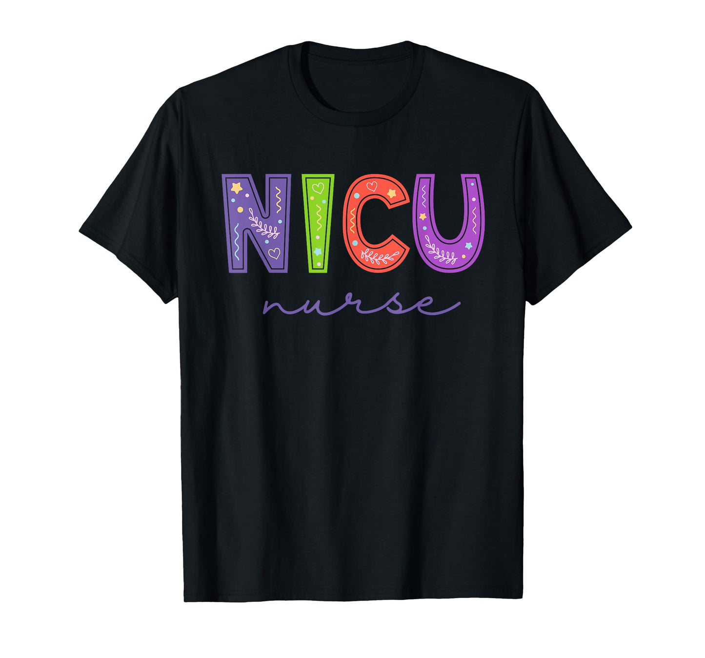 Groovy NICU Nurse ICU Neonatal Team Tiny Humans For Womens T-Shirt