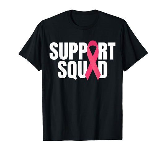 Support Squad Pink Ribbon Breast Cancer Awareness T-Shirt