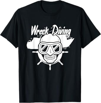 Wreck Diving Ocean Freediving Sea Skull Dive Gift T-Shirt