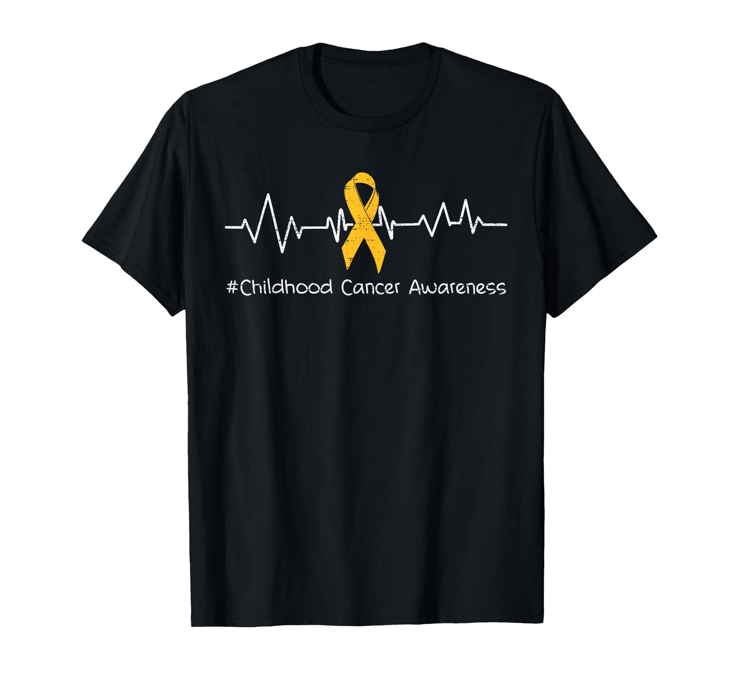Childhood Cancer Awareness Gold Heartbeat Ribbon Support T-Shirt