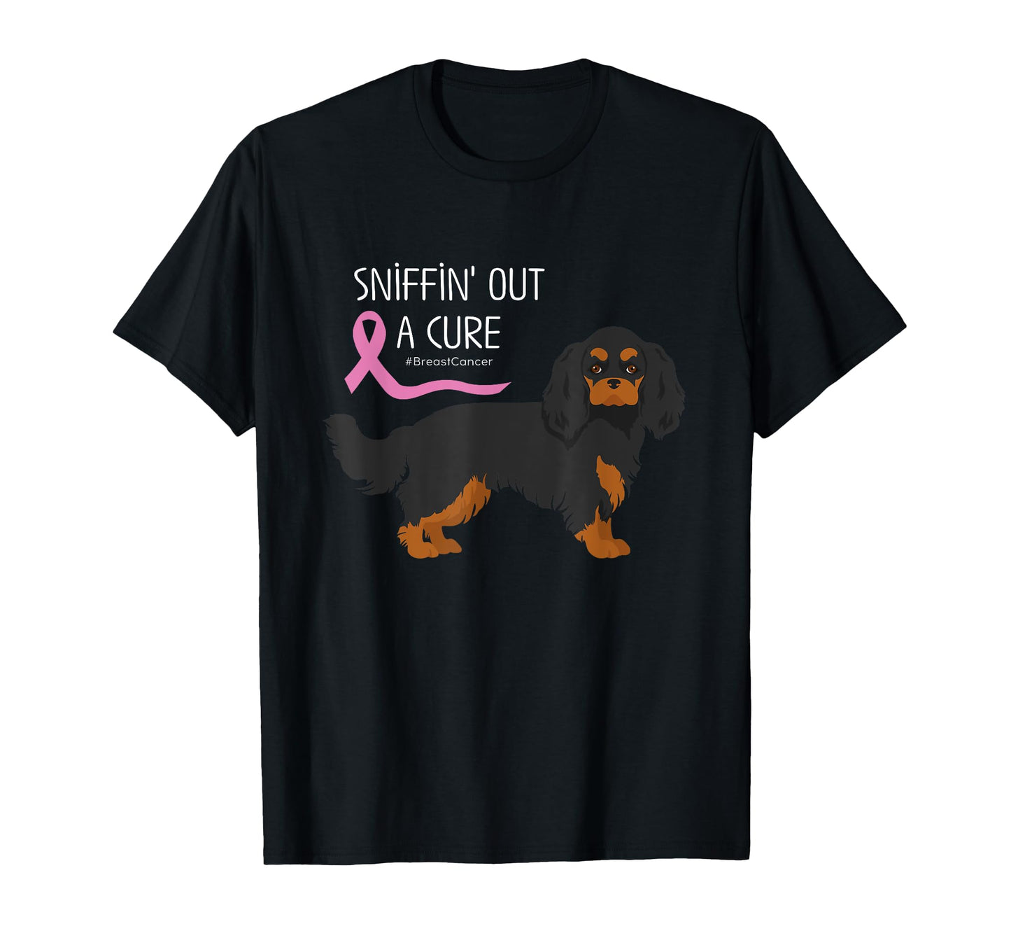 Cavalier King Charles Spaniel Lover Breast Cancer Awareness T-Shirt
