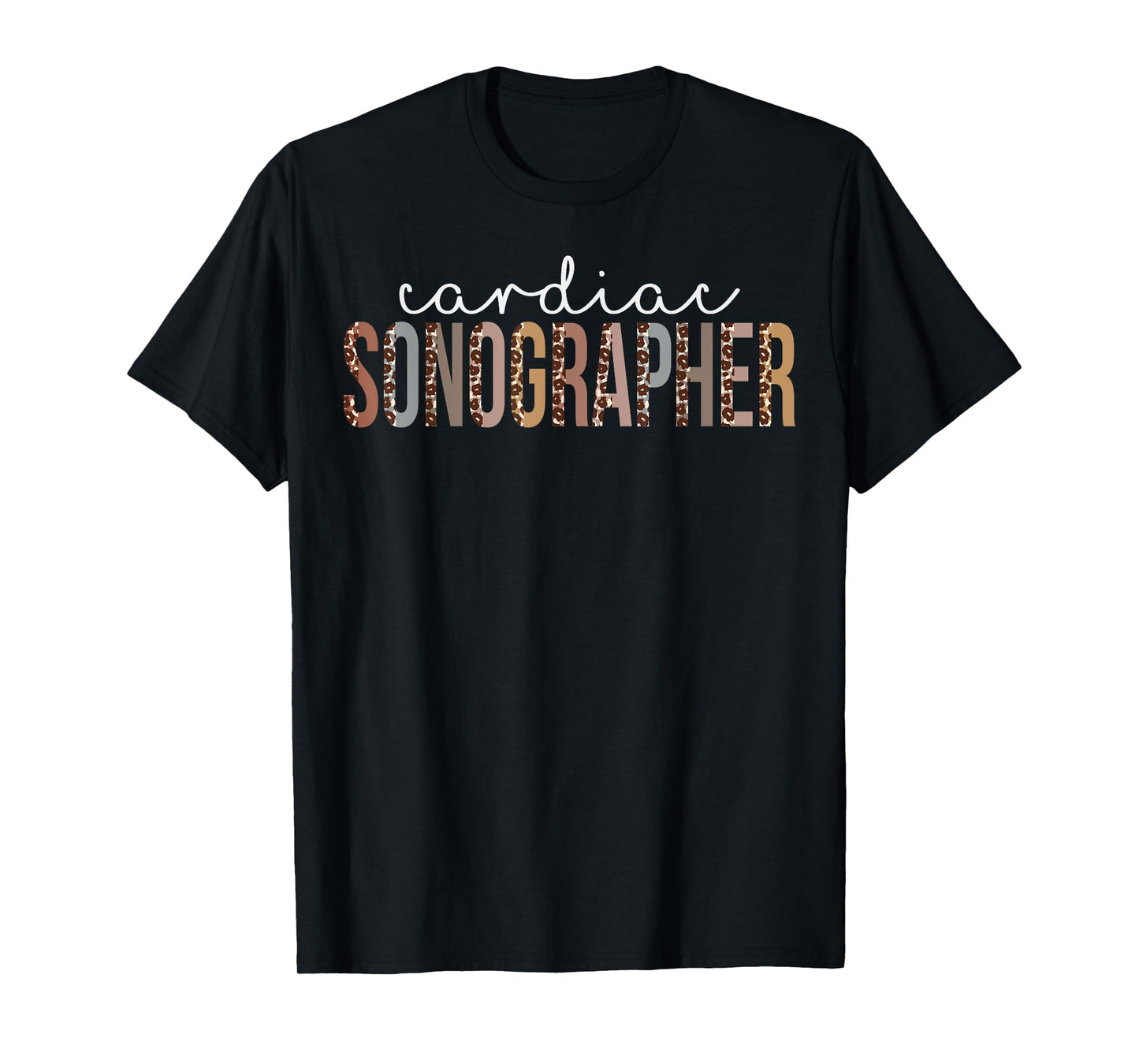 Leopard Cardiac Sonographer Appreciation healthcare workers T-Shirt