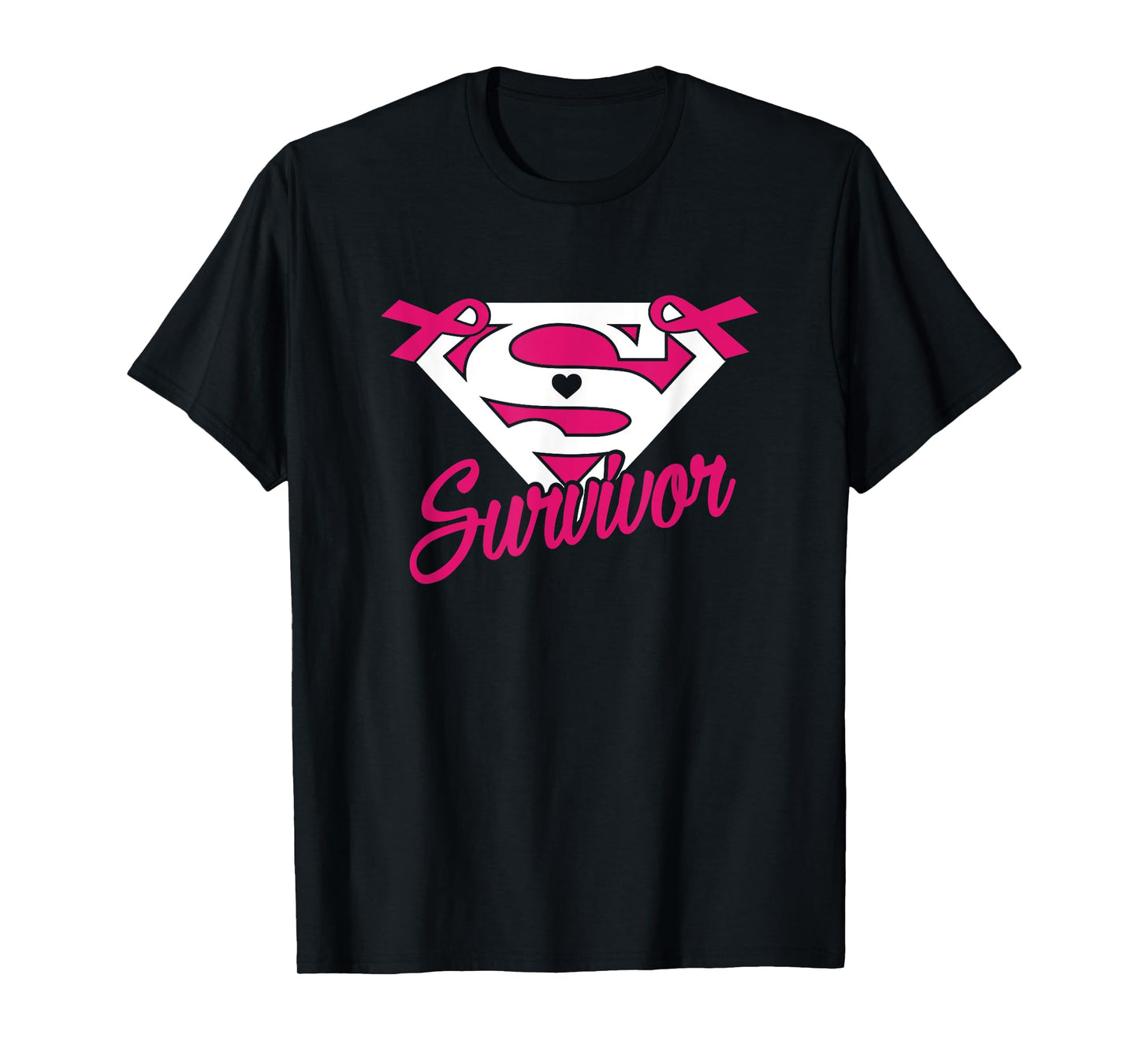 Survivors Superhero Pink Ribbon Breast Cancer Awareness T-Shirt