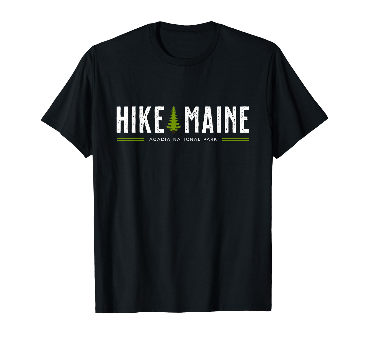 Maine Acadia National Park Hike Tree Retro Graphic T-Shirt