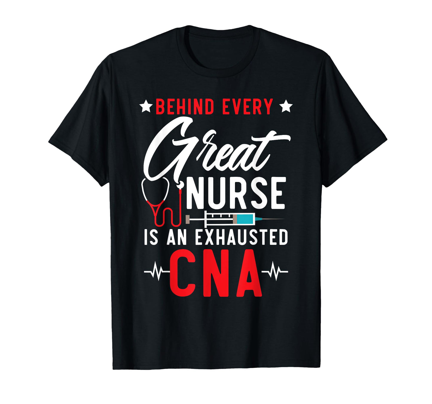 Certified Nursing Assistant CNA SteMi Apparel Black Unisex-Adults Modern Nurse T-Shirt Small