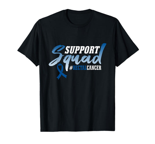 Support Squad RECTAL CANCER Survivors Ribbon T-Shirt