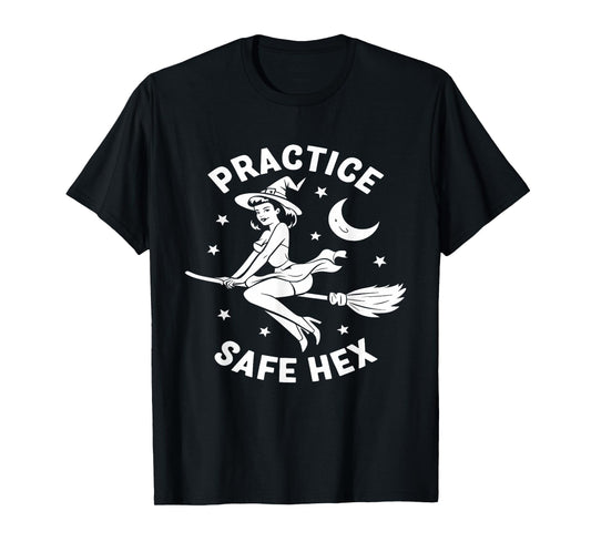 Practice Safe Hex Occult Educational Witch Parents Halloween T-Shirt