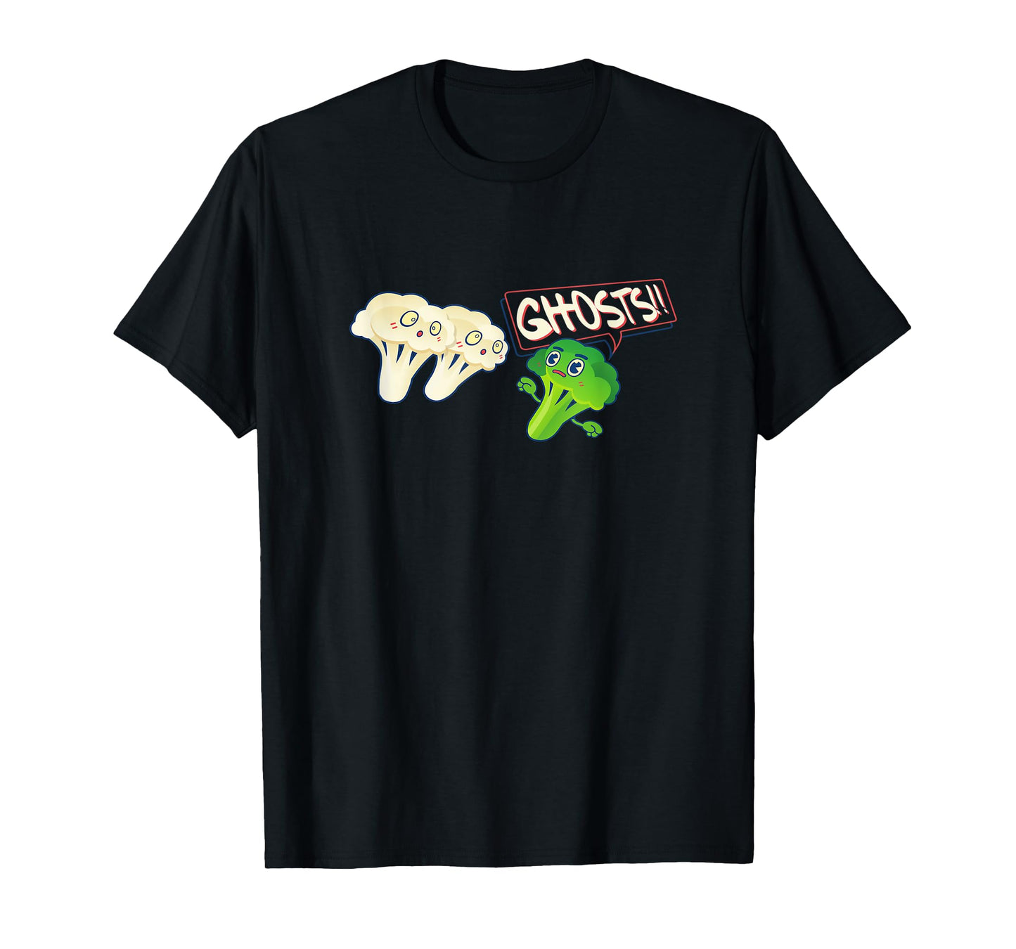 Ghosts with Broccoli Funny Vegan Apparel for Women or Men T-Shirt