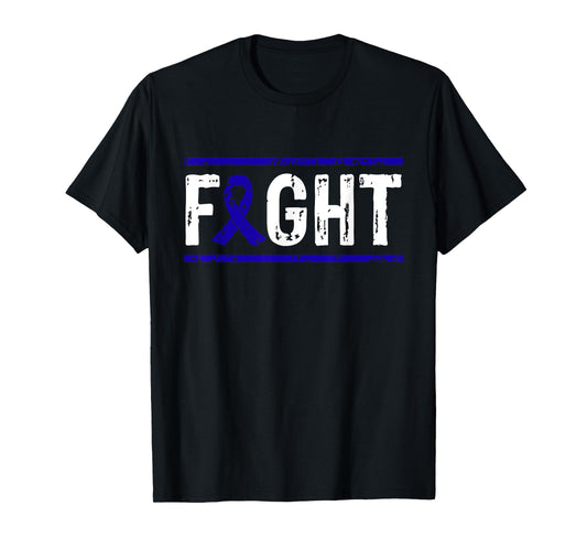 Rectal Cancer Awareness Fight Cancer Blue Ribbon T-Shirt T-Shirt