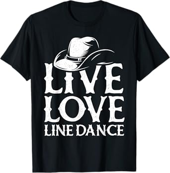 Line Dancing Art For Women Men Western Line Dance Dancer T-Shirt