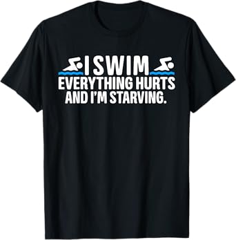 Funny Humor Swimming Swimmer Saying tee Unisex-Kids, Girls Black Small Modern Funny Swim Crew Neck Short Sleeve T-Shirt Swimming T-Shirt Sports