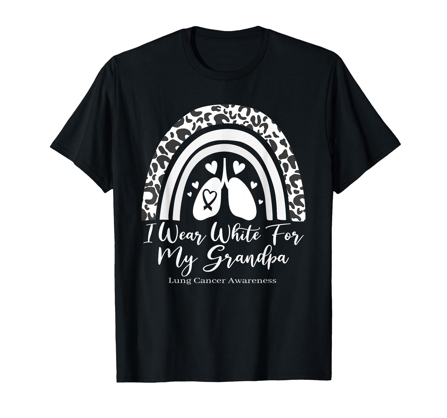 I Wear White For My Grandpa Lung Cancer Awareness Month T-Shirt
