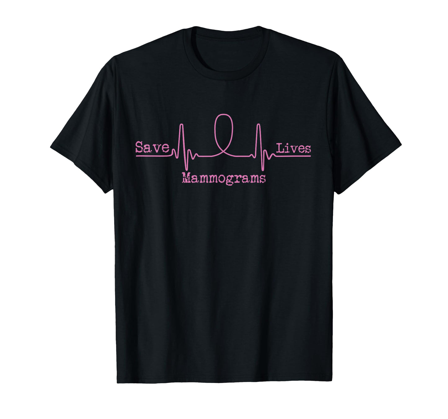 Mammograms Save Lives Pink Ribbon Breast Cancer Awareness T-Shirt
