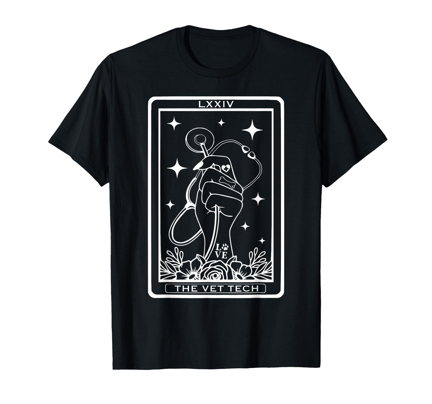 Vet Tech Tarot Card Veterinarian Celestial Witchcraft Goth T-Shirt