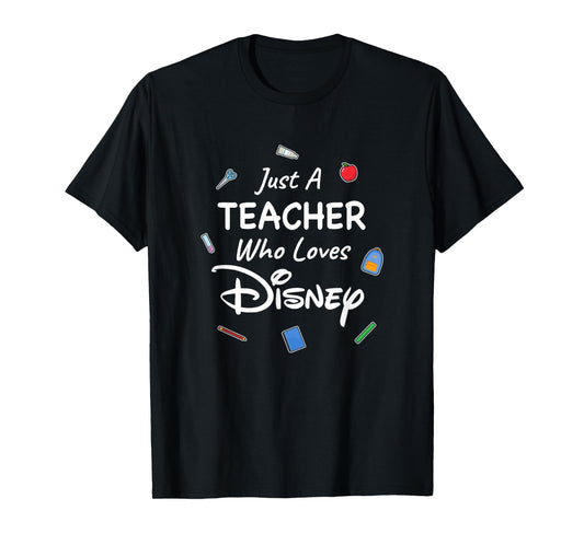 Disney Just A Teacher Who Loves Disney Center Icon Logos T-Shirt