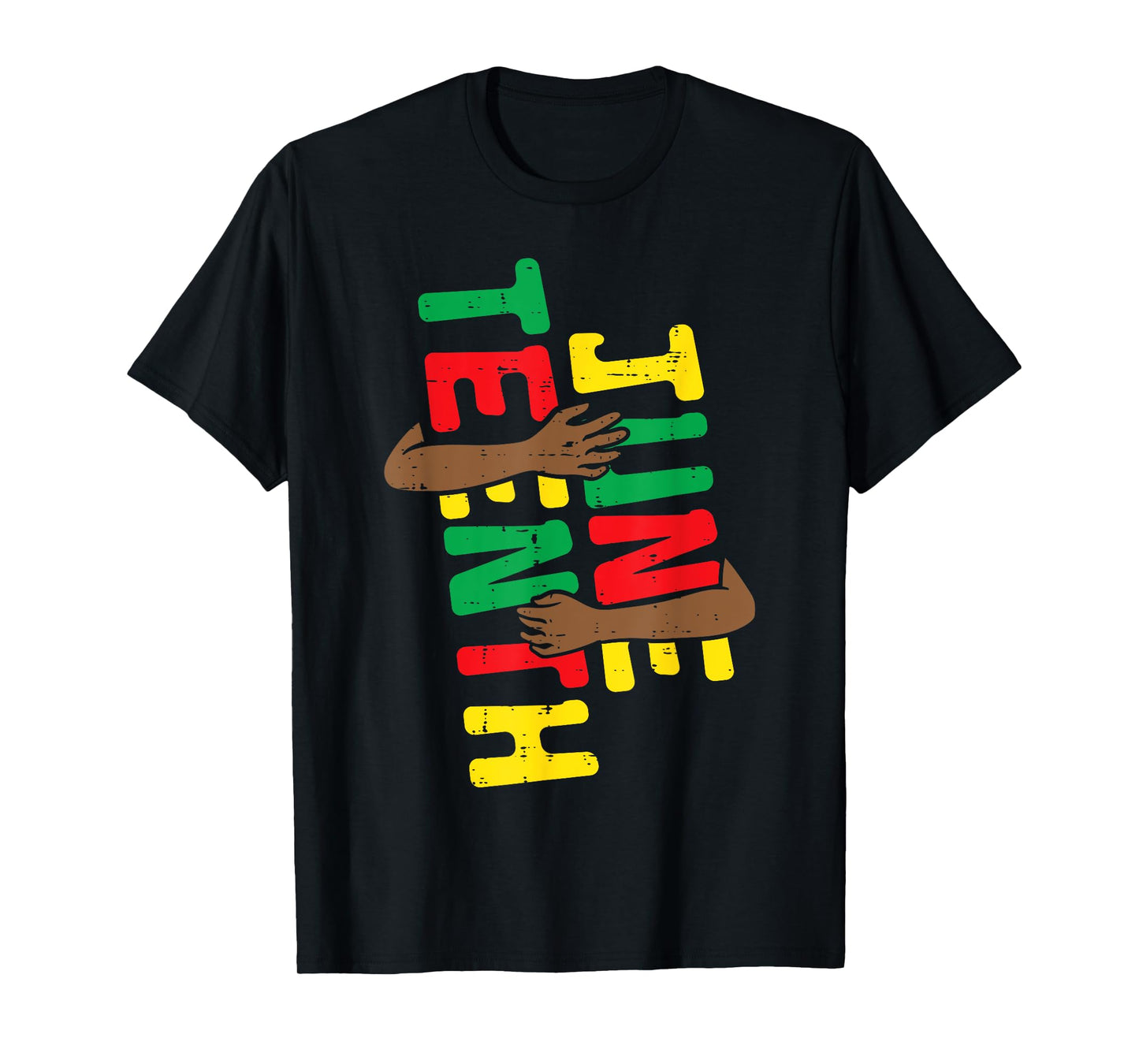June Teenth Hug Arm Juneteenth June 19th 1865 Men Women Kids T-Shirt