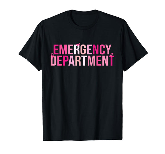 Emergency Department Emergency Room Nurse Breast Cancer T-Shirt