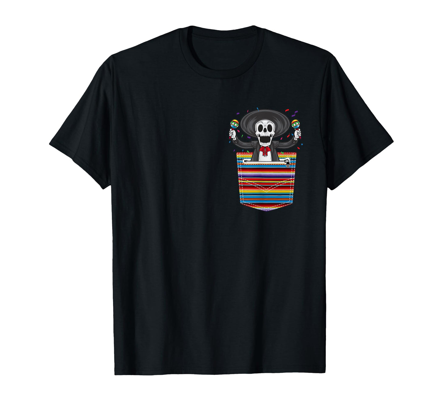 Cinco De Mayo 2021 Calaca Blanket Pocket Serape Mexican T-Shirt