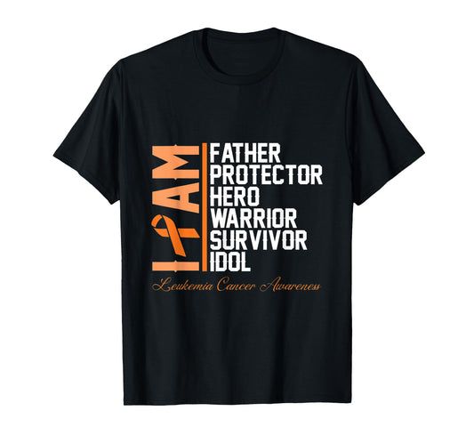 Mens Leukemia Cancer Awareness t-shirt I Am Father Hero Warrior T-Shirt
