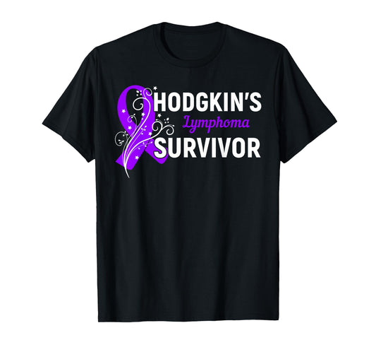Hodgkin's Lymphoma Survivor Awareness Purple Ribbon Gift T-Shirt