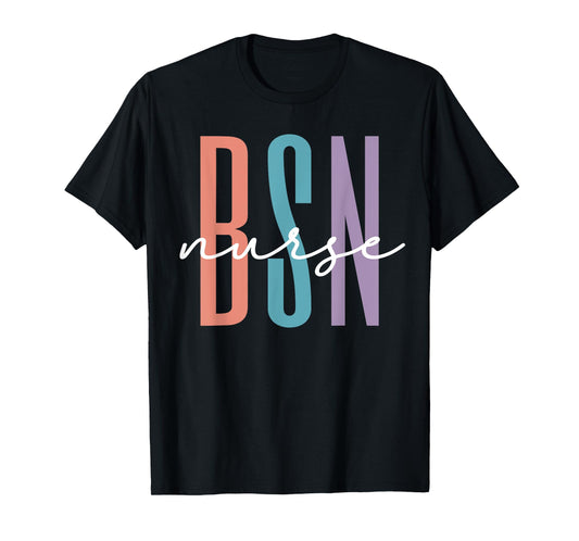 Cute BSN Graduate Registered Nurse Graduation BSN RN Rainbow T-Shirt