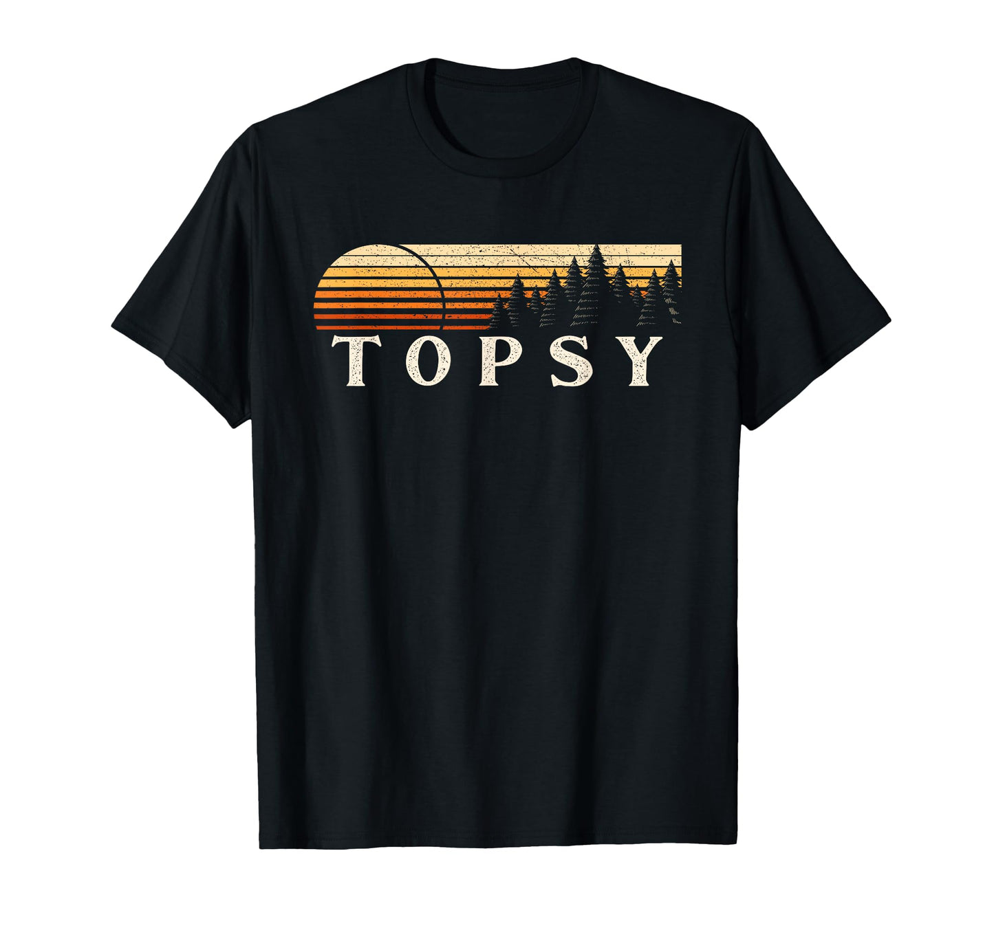 Topsy, NC Vintage Evergreen Sunset Eighties Retro T-Shirt