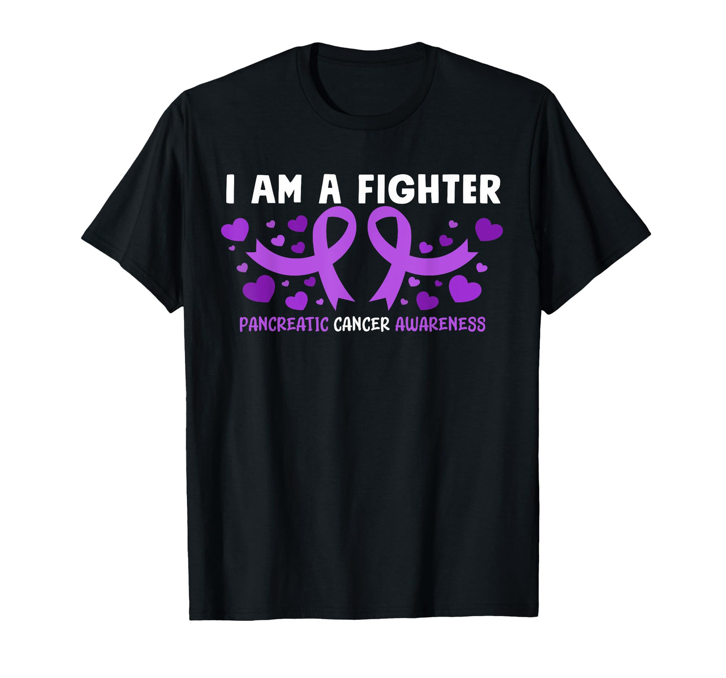 Pancreatic Cancer Awareness Purple Ribbon Heart T-Shirt